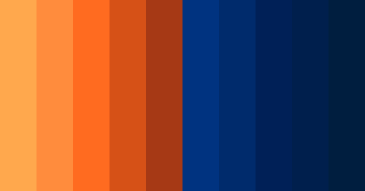 Download orange and blue harmony color palette PNG image (landscape)