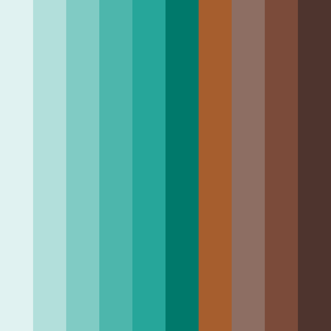 Download emerald and chocolate color palette PNG image (square)