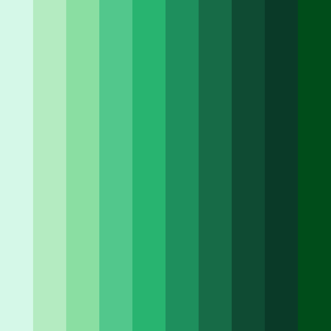 Download emerald shades color palette PNG image (square)