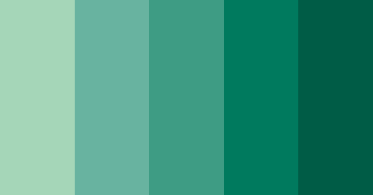 Download emerald green shades color palette PNG image (landscape)