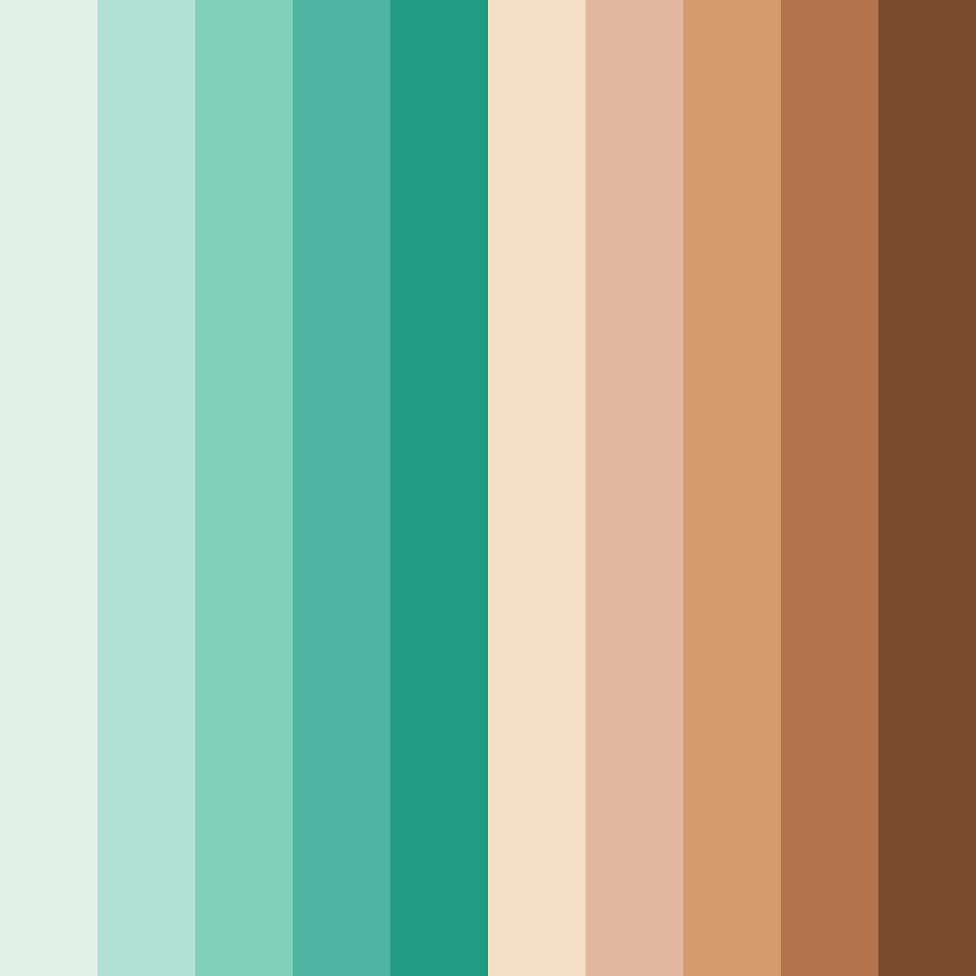 Download emerald green and choco brown color palette PNG image (square)