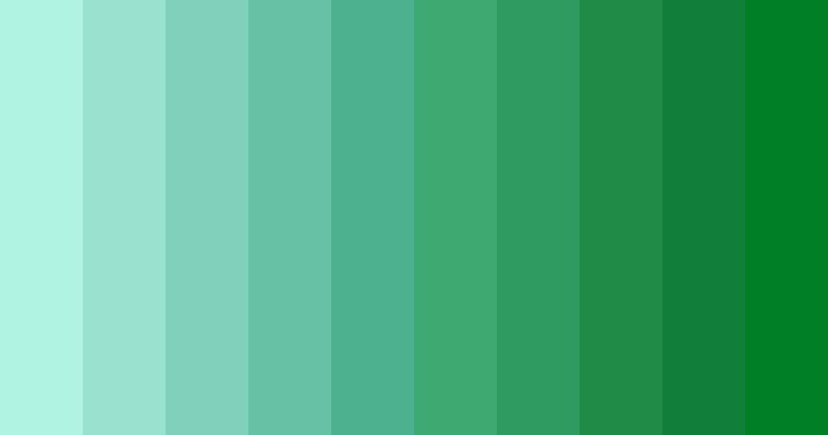 Download mint green bliss color palette PNG image (landscape)