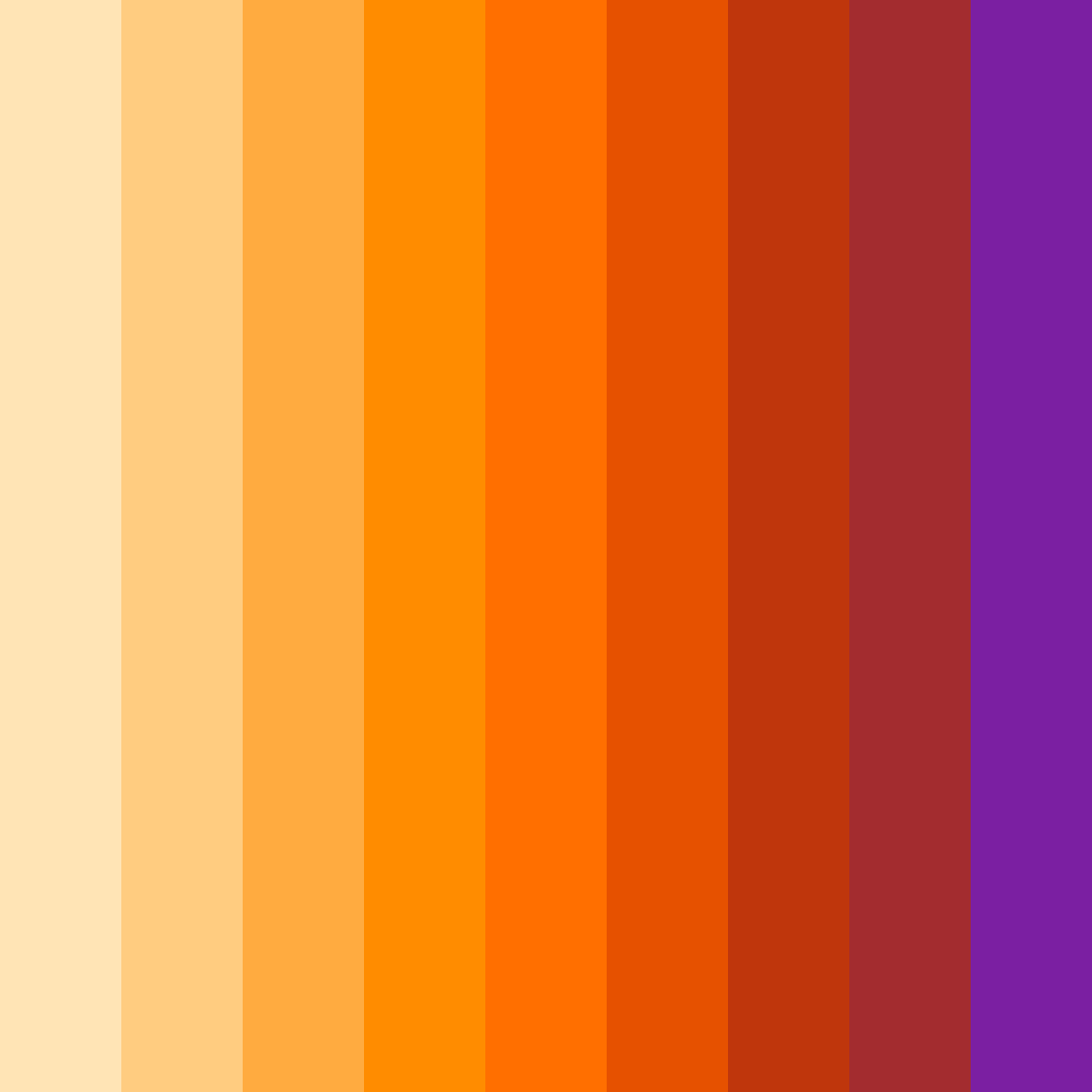 Download warm sunset color palette PNG image (square)
