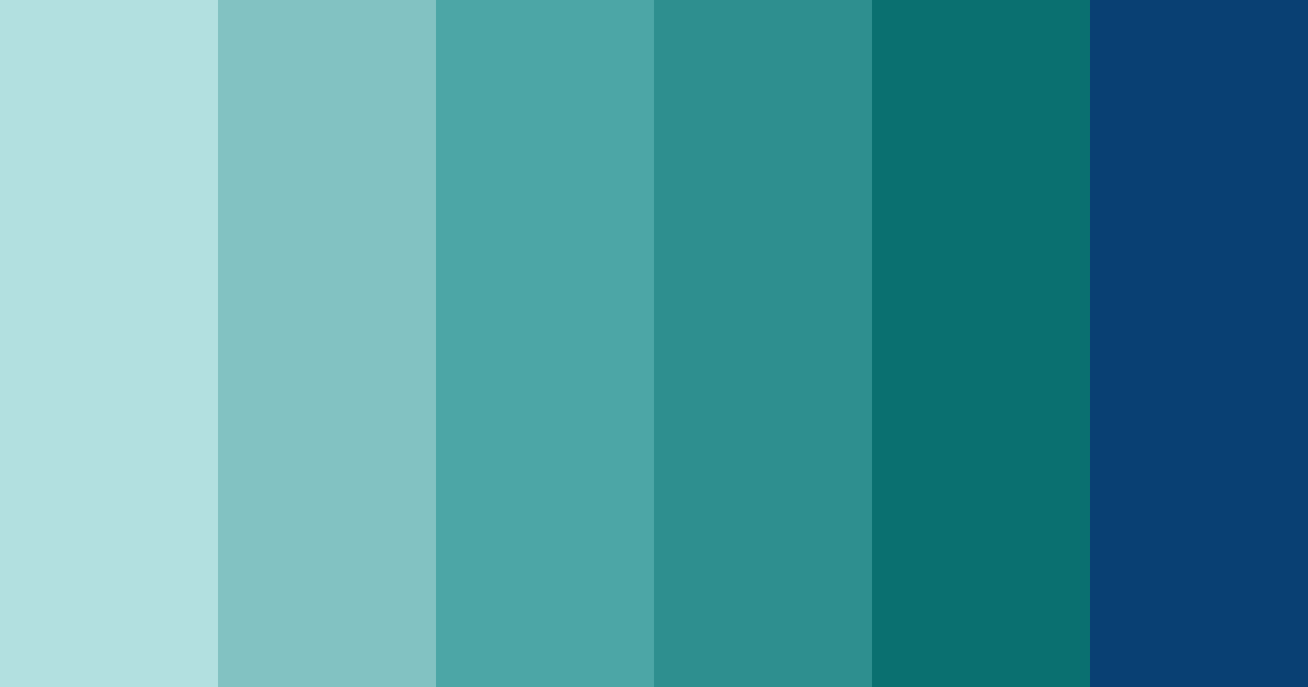 Download shades of teal color palette PNG image (landscape)