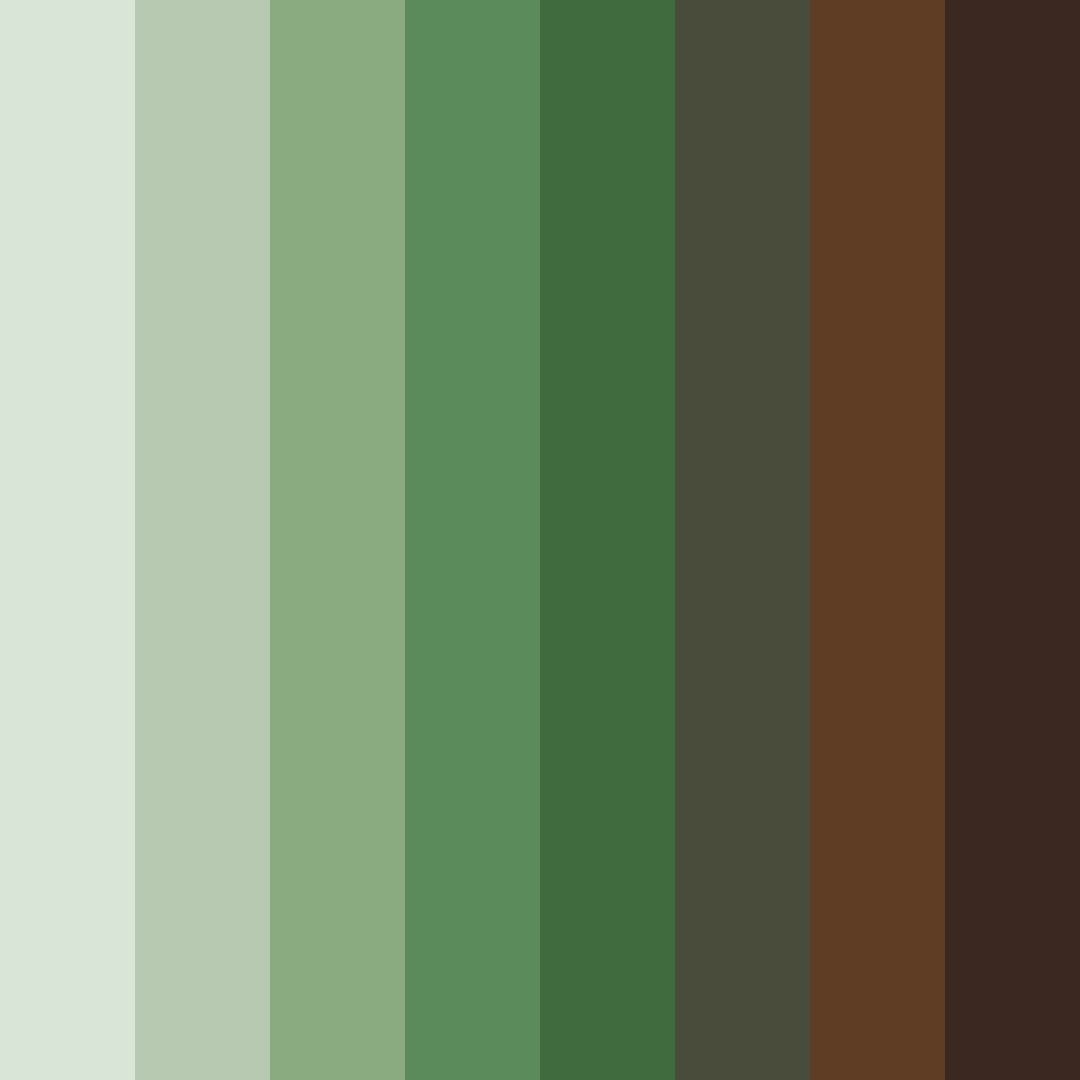 Download shades of green brown bear color palette PNG image (square)