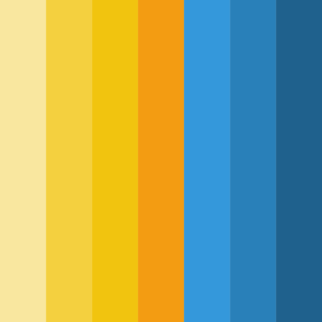 Download blue and yellow sunshine color palette PNG image (square)