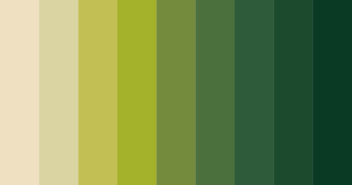 Download green shades color palette PNG image (landscape)