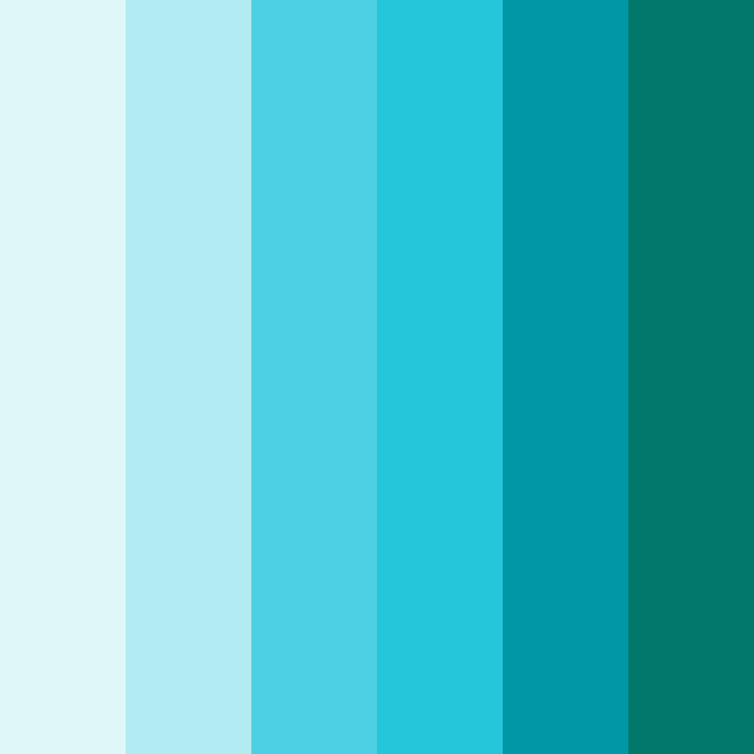 Download shades of teal color palette PNG image (square)