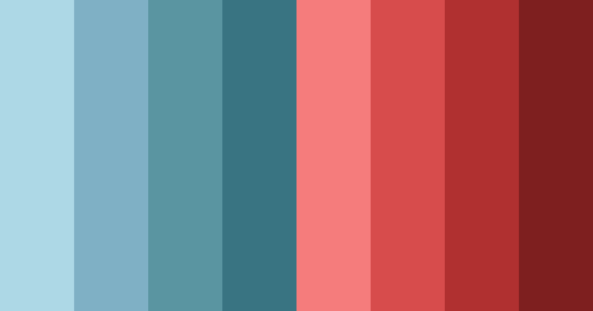 Download dark blue to dark red shades color palette PNG image (landscape)
