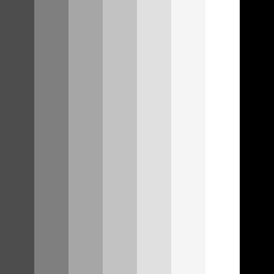 Download shades of black color palette PNG image (square)
