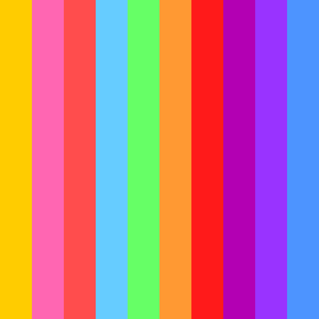 Download vibrant rainbow color palette PNG image (square)