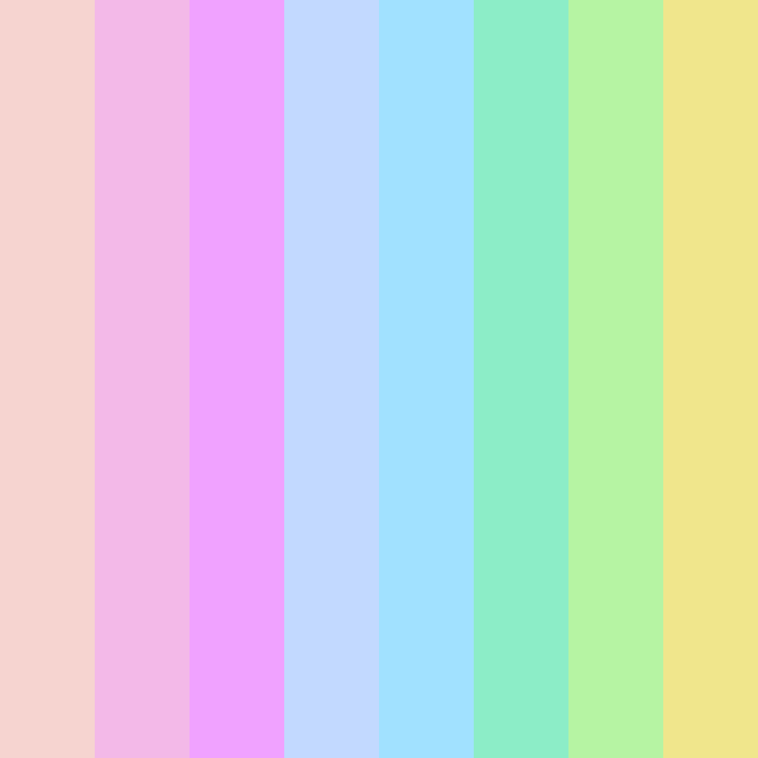 Download pastel rainbow shades color palette PNG image (square)