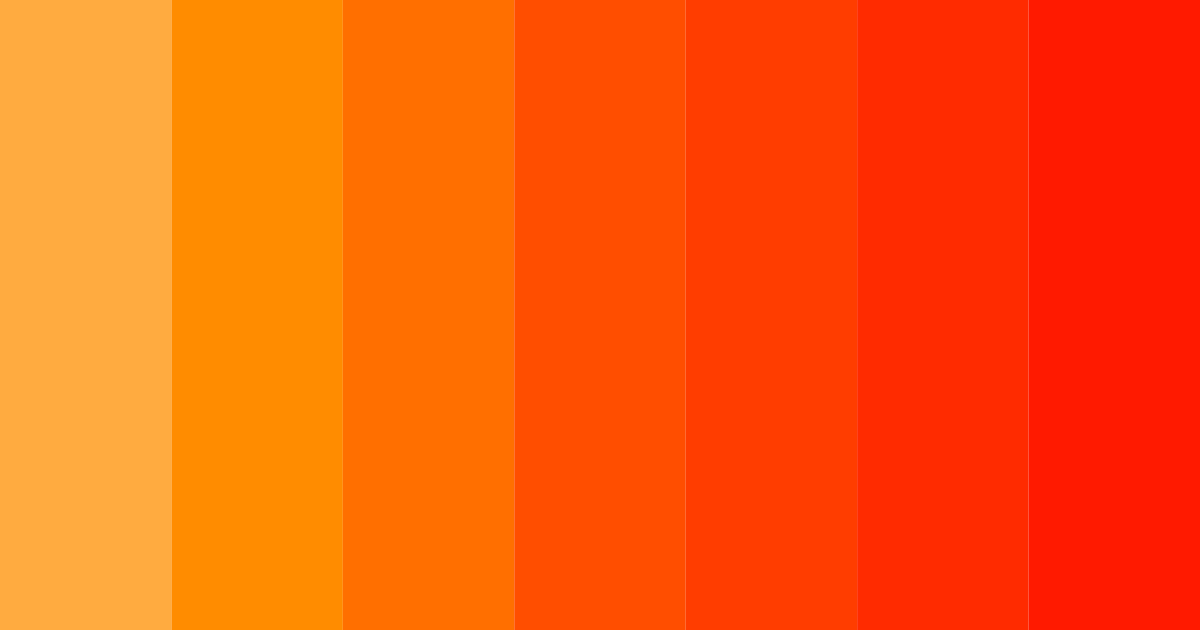 Download bright neon orange color palette PNG image (landscape)