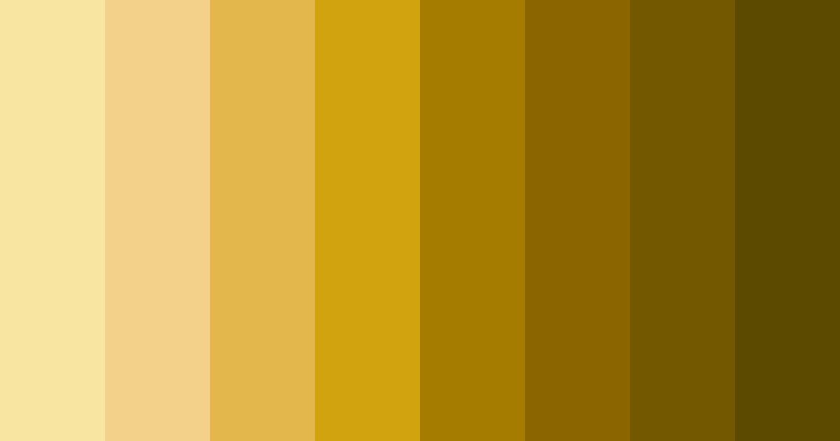 Download golden shades color palette PNG image (landscape)