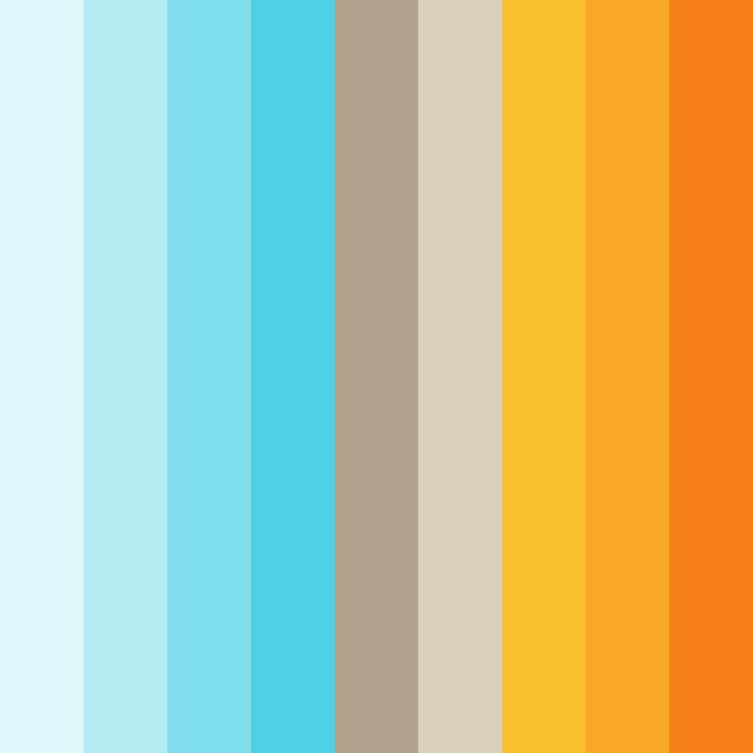 Download tropical dawn color palette PNG image (square)
