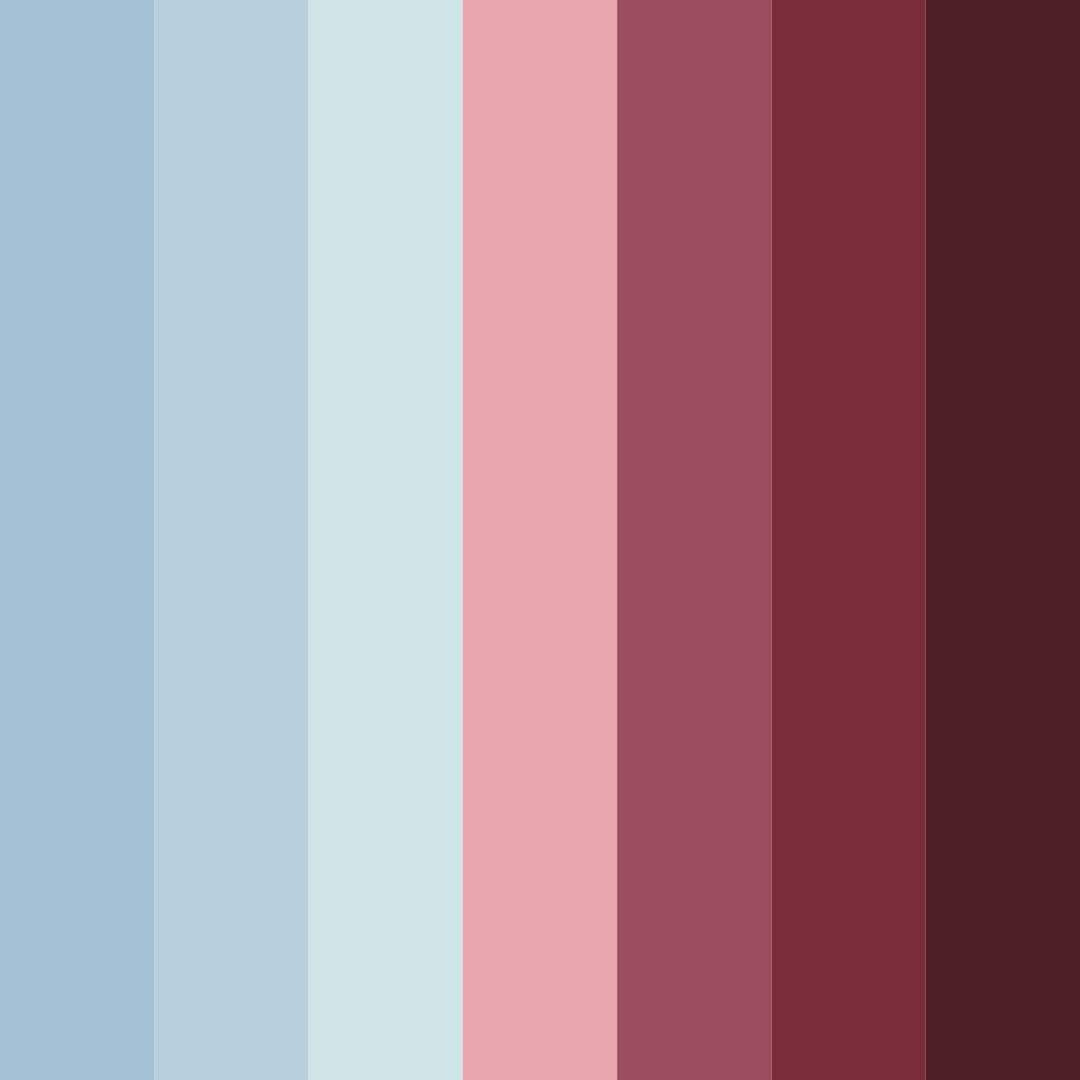 Download burgundy and light blue bliss color palette PNG image (square)