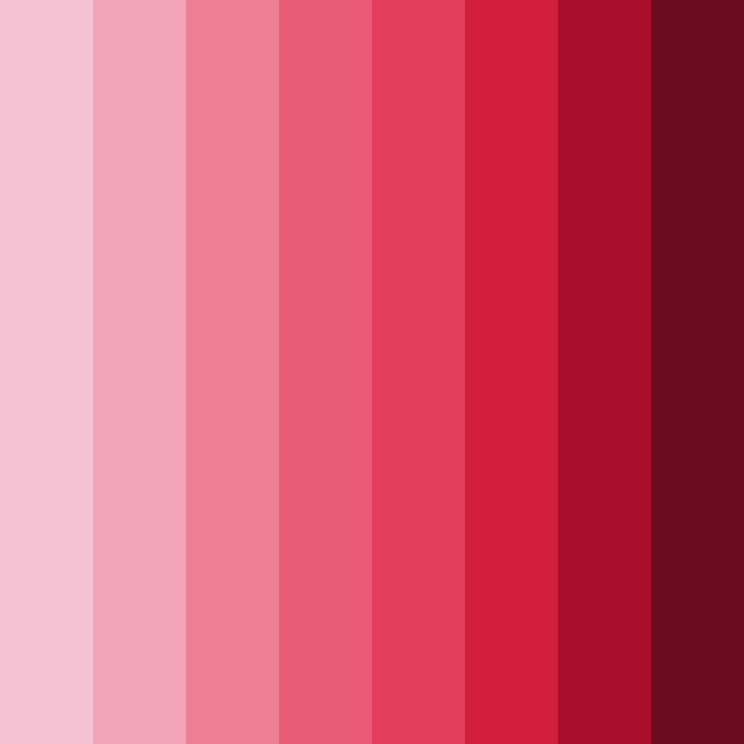Download shades of pink to red color palette PNG image (square)