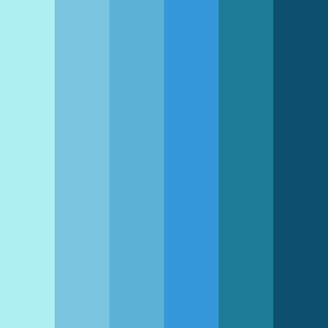 Download light blue shades color palette PNG image (square)