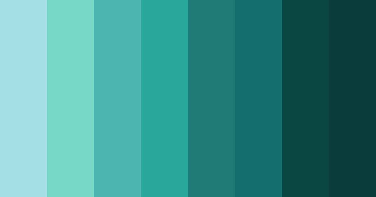 Download teal tropical color palette PNG image (landscape)