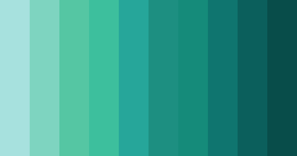 Download tropical teal dream color palette PNG image (landscape)