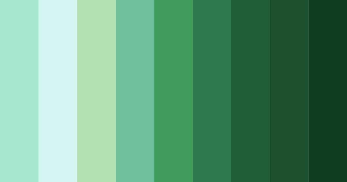 Download shades of green color palette PNG image (landscape)
