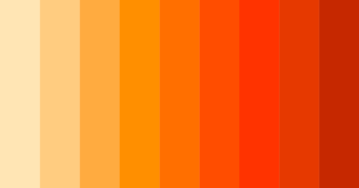 Download bright orange color palette PNG image (landscape)