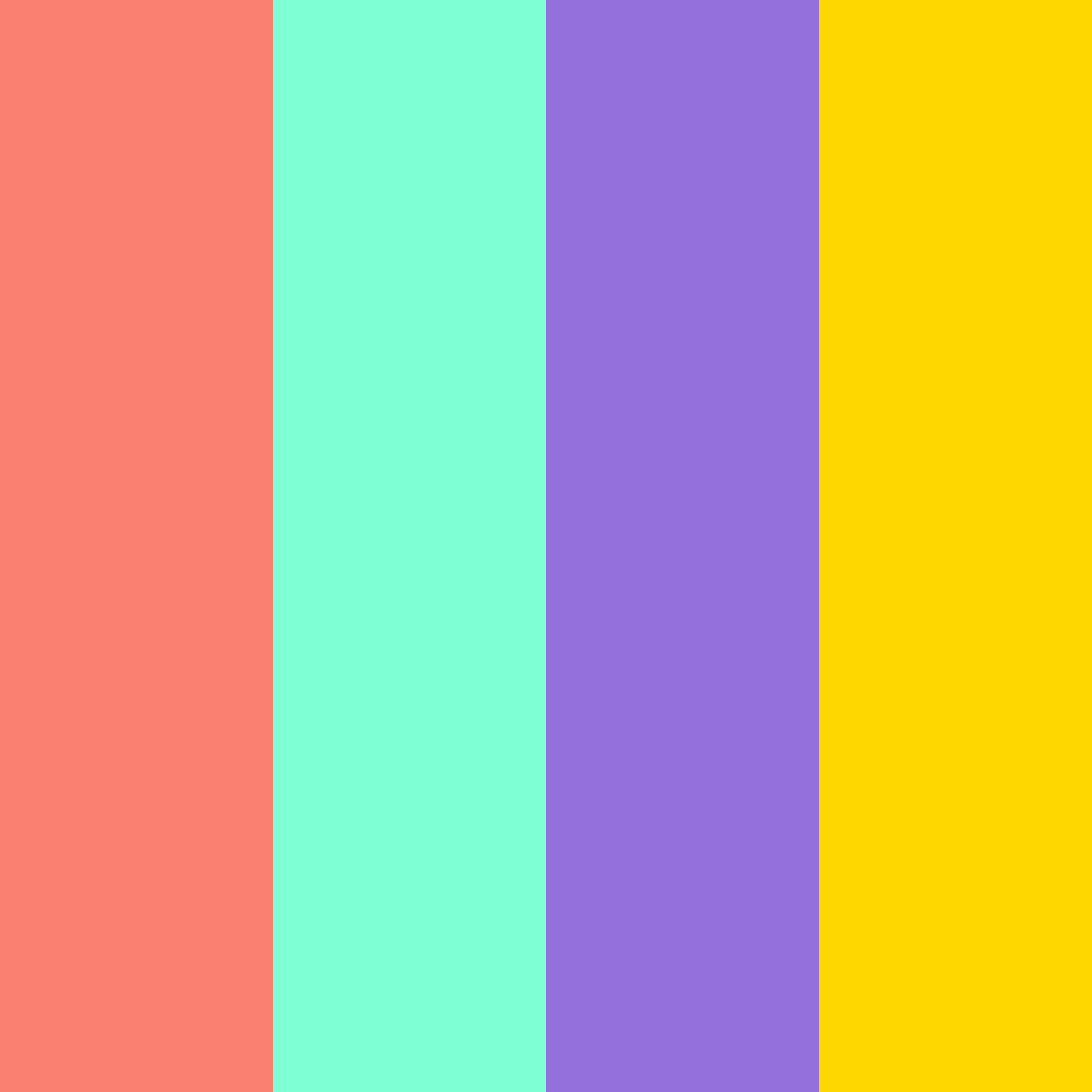 Download salmon aqua purple gold color palette PNG image (square)