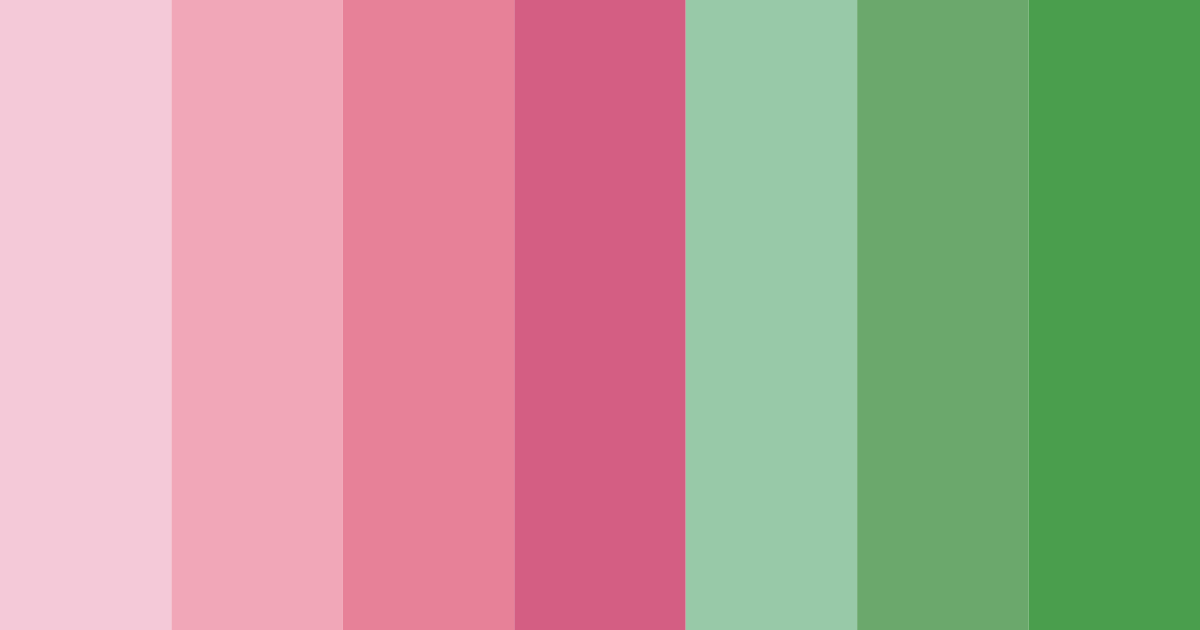 Download pink greenery color palette PNG image (landscape)