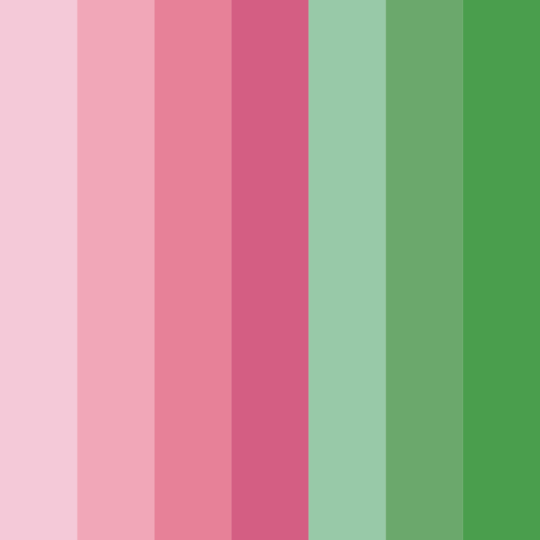 Download pink greenery color palette PNG image (square)