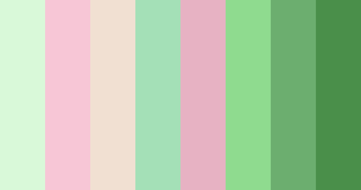Download light green and pink harmony color palette PNG image (landscape)