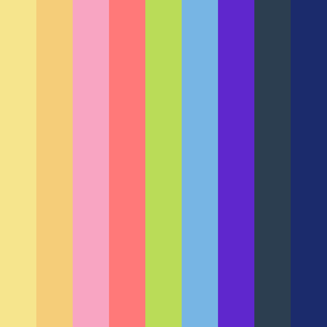 Download vibrant sunset color palette PNG image (square)
