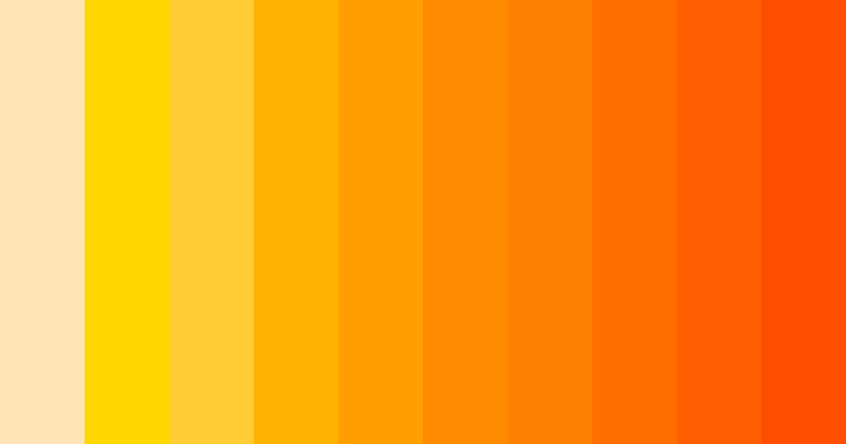 Download bright orange yellow color palette PNG image (landscape)