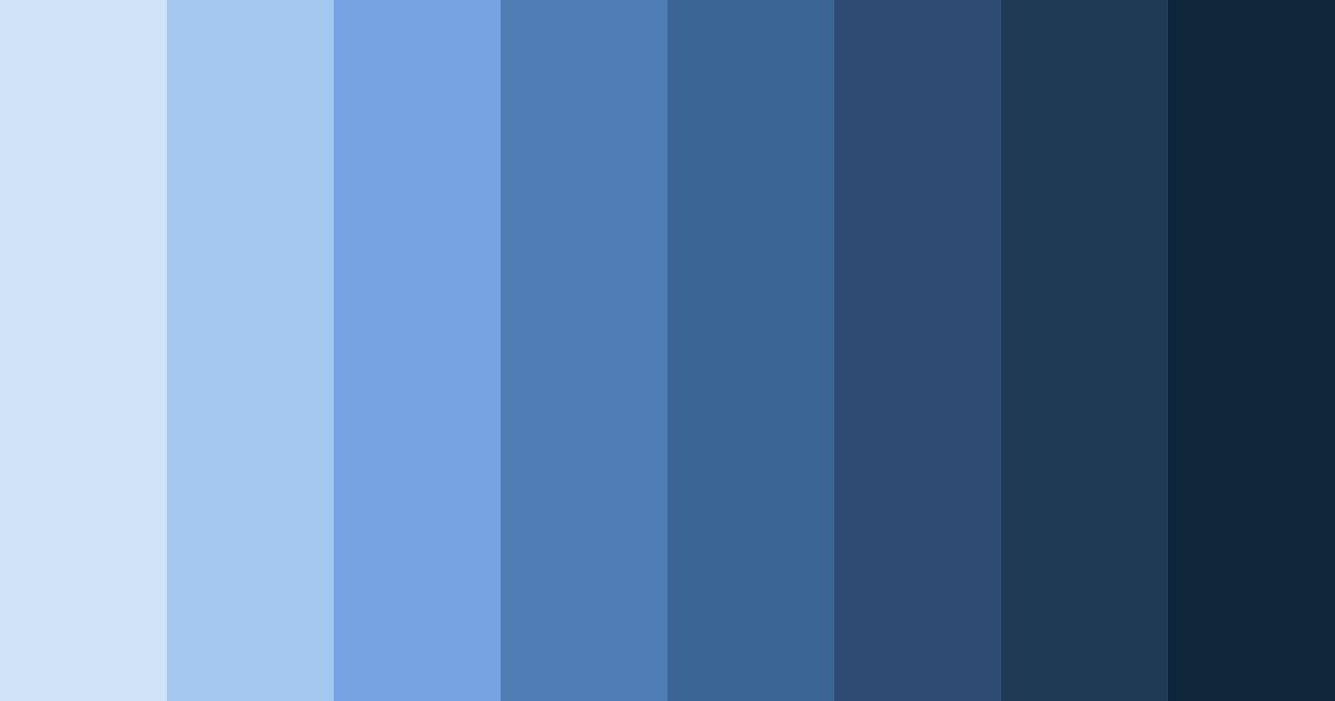 Download shades of cornflower blue color palette PNG image (landscape)