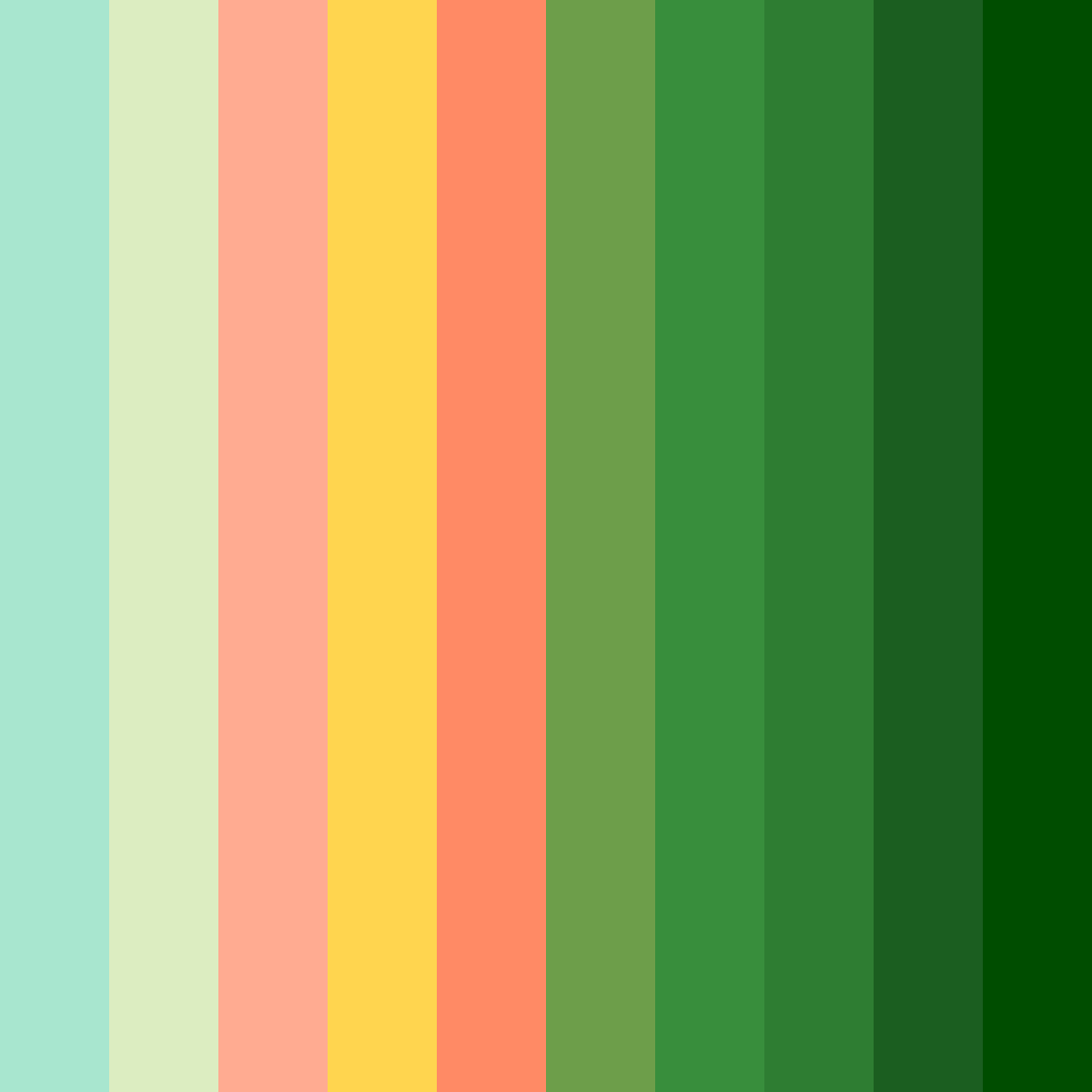 Download lush green harmony color palette PNG image (square)