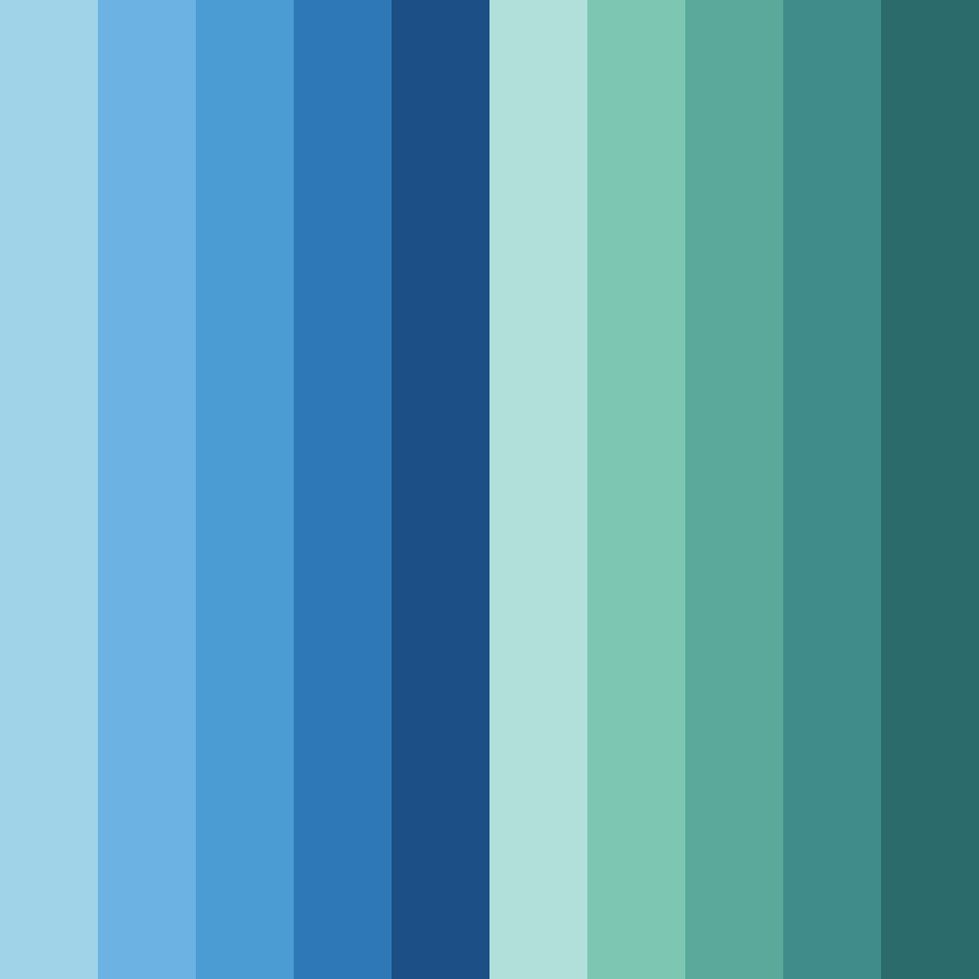 Download shades of blue green purple color palette PNG image (square)