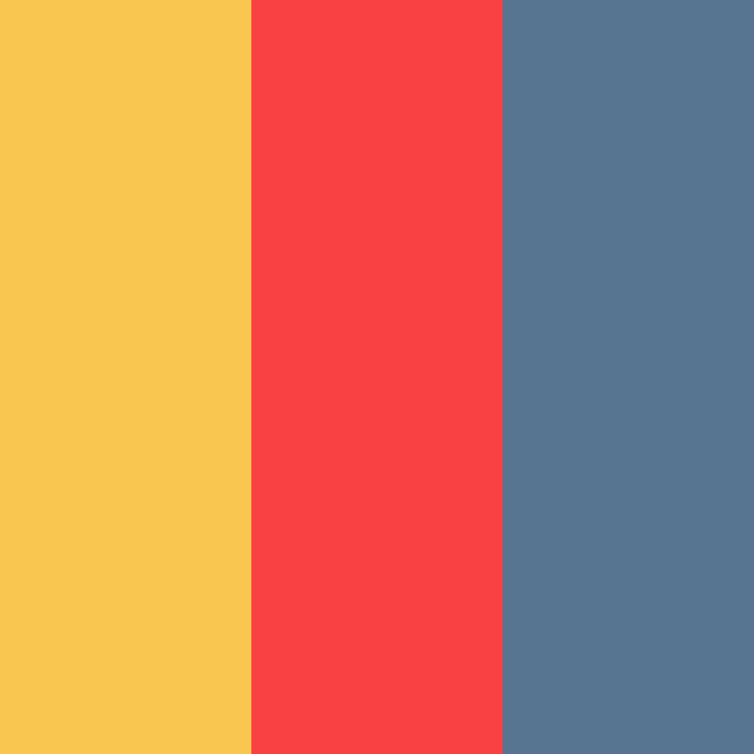 Download vibrant blue red yellow color palette PNG image (square)