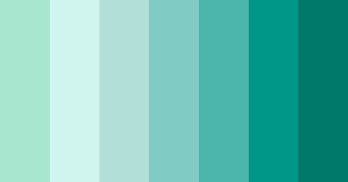 Download shades of green teal color palette PNG image (landscape)