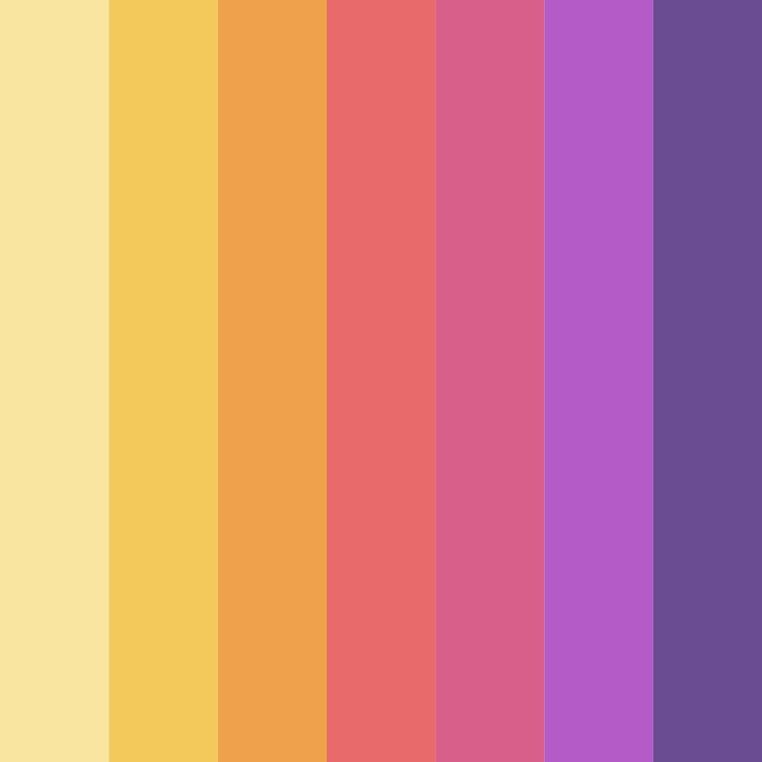 Download vibrant sunset color palette PNG image (square)