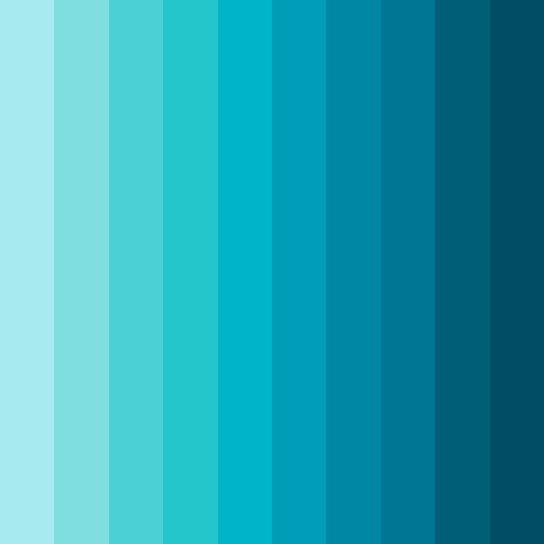 Download shades of cyan color palette PNG image (square)