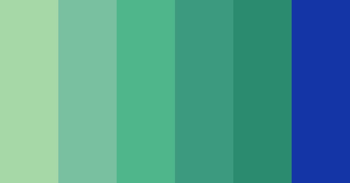 Download shades of green blue color palette PNG image (landscape)