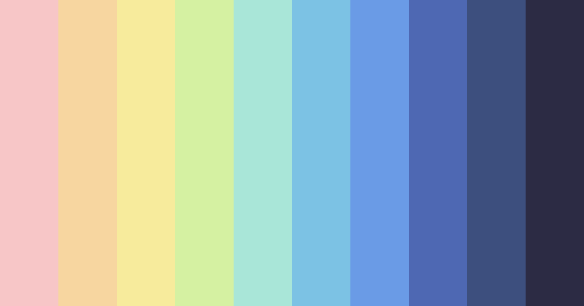 Download rainbow shades color palette PNG image (landscape)