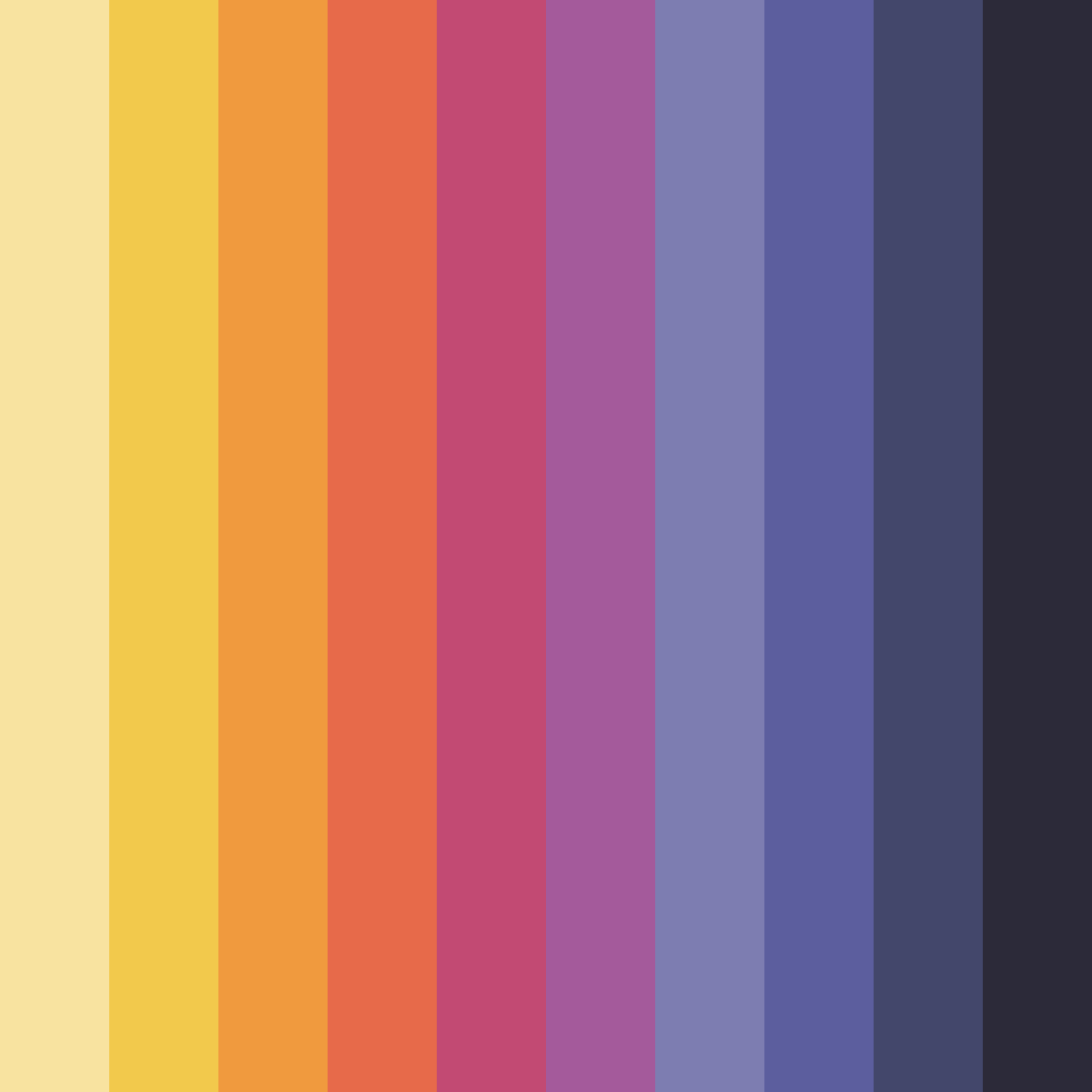 Download shades of yellow and purple color palette PNG image (square)