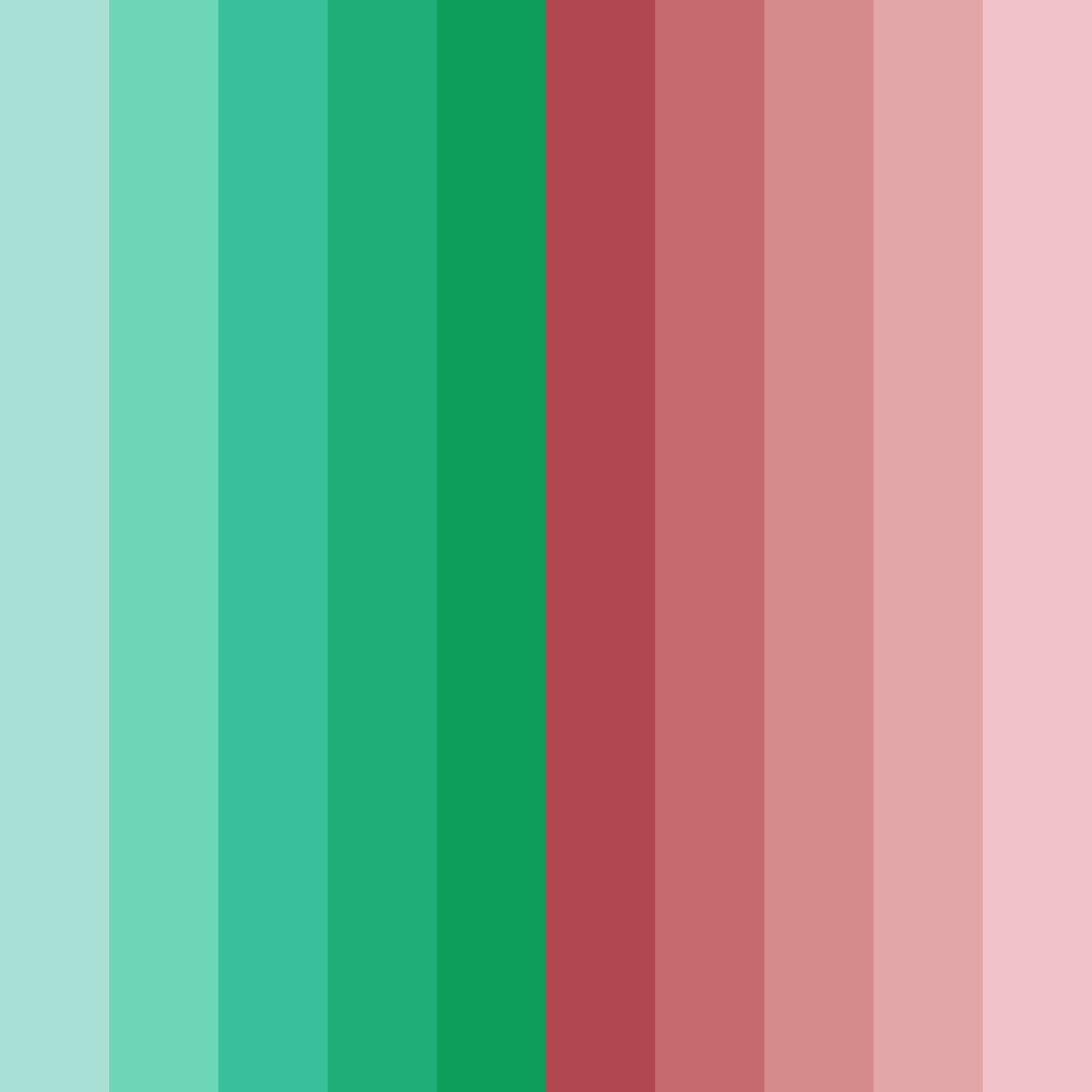 Download emerald to crimson color palette PNG image (square)