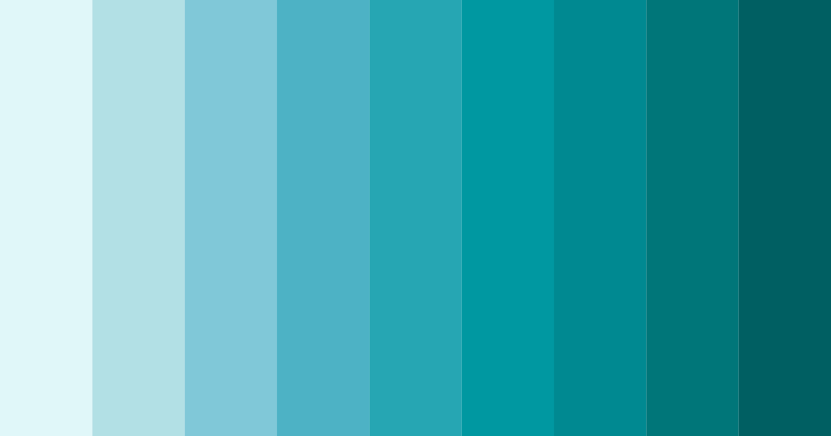 Download bright turquoise color palette PNG image (landscape)