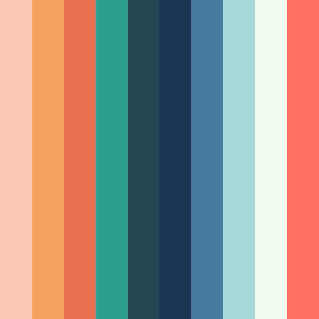 Download coastal sunrise color palette PNG image (square)