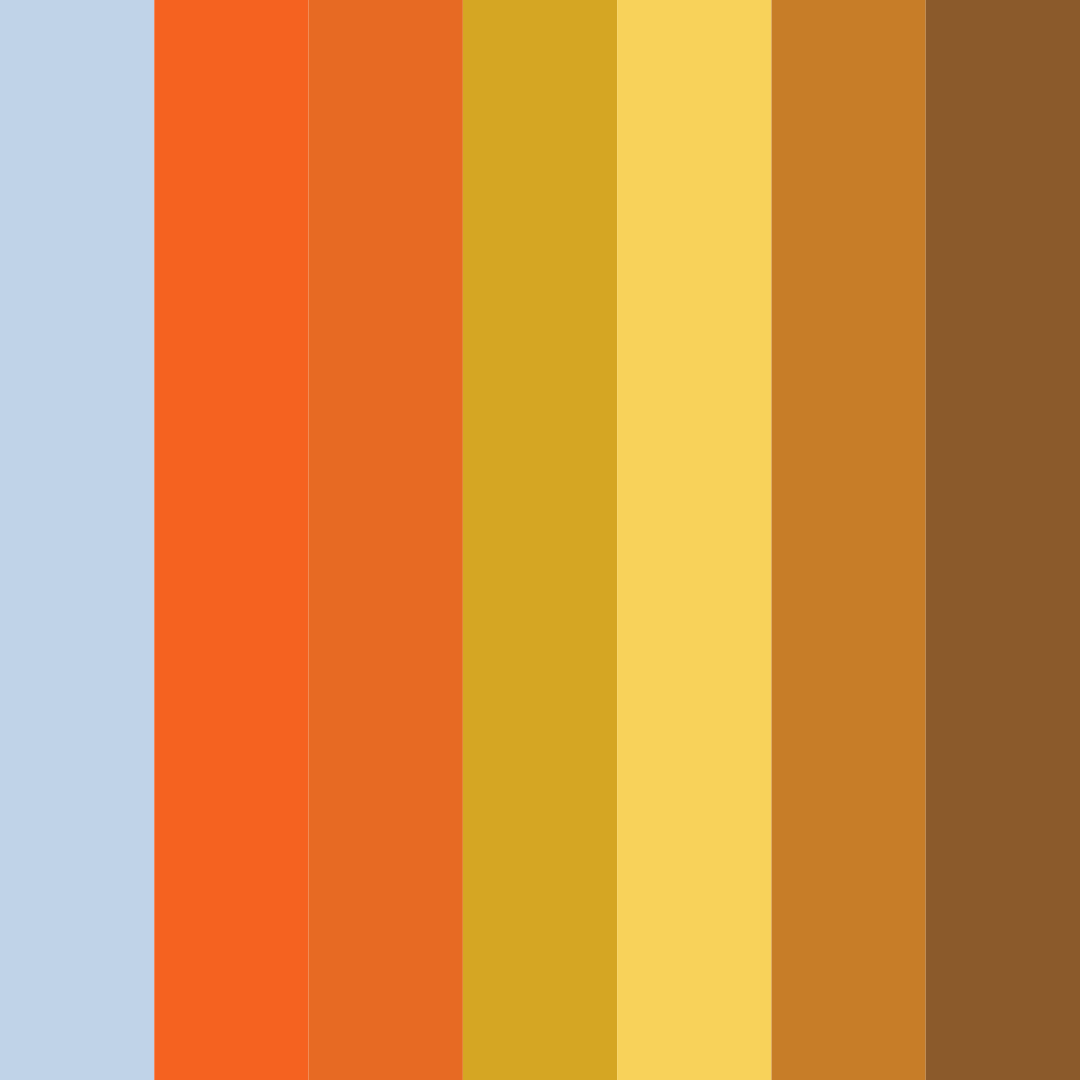 Download bright blue orange yellow color palette PNG image (square)
