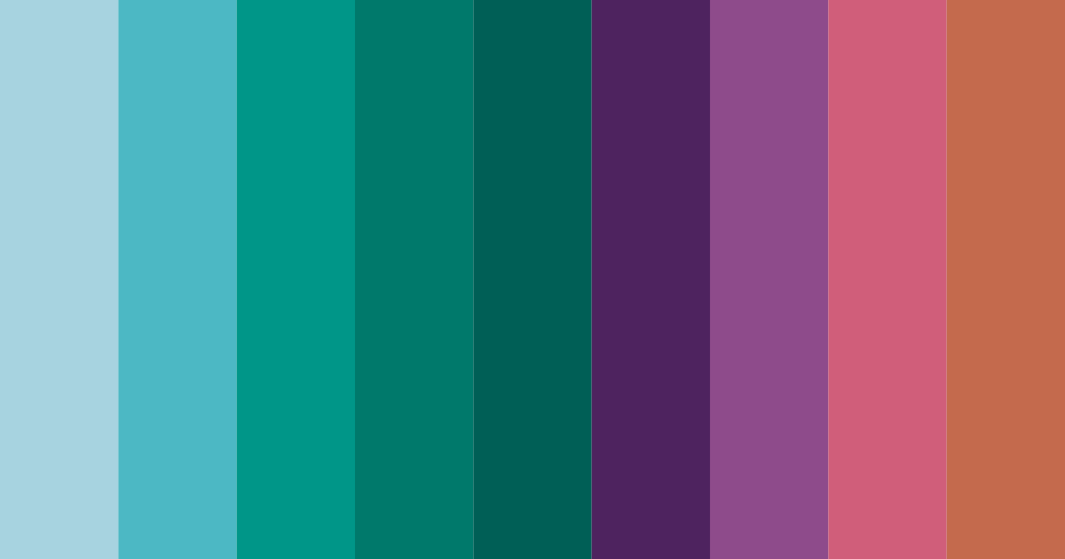 Download teal jewel tone color palette PNG image (landscape)