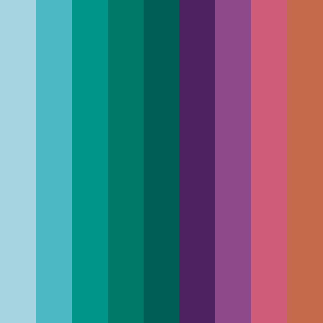 Download teal jewel tone color palette PNG image (square)