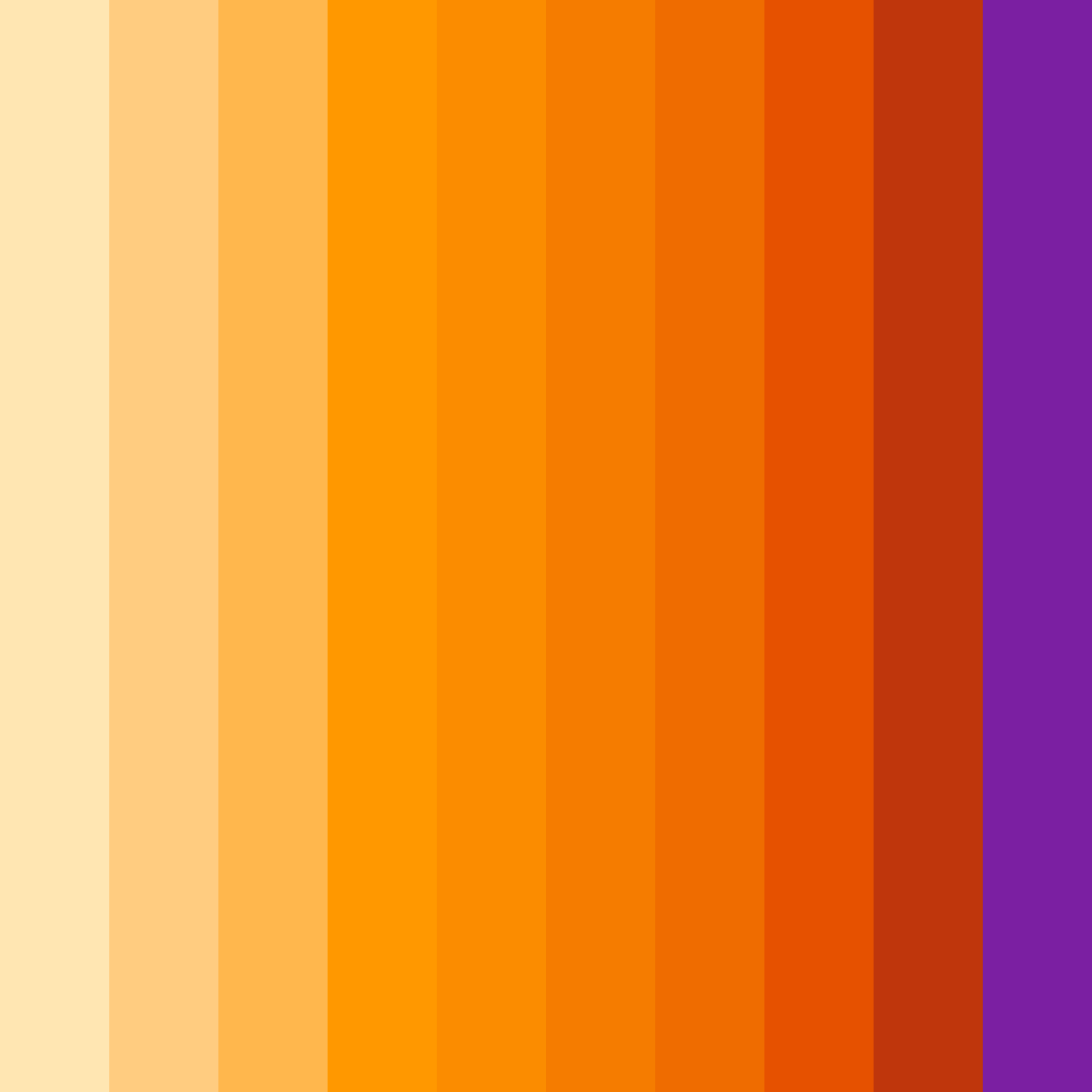 Download orange sunset color palette PNG image (square)