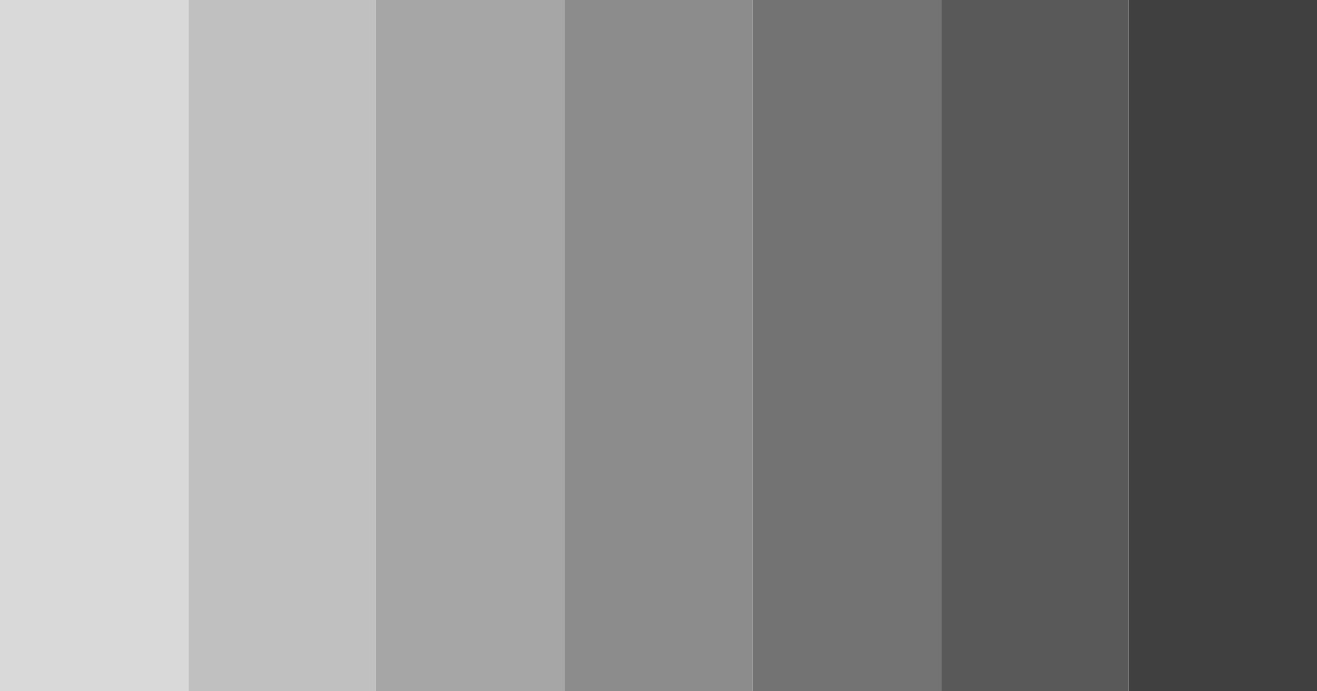 Download shades of grey color palette PNG image (landscape)